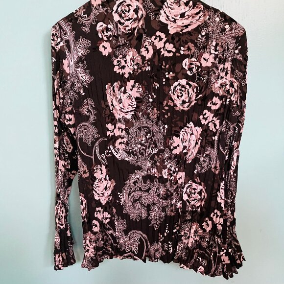 Black & Grey Ruffly Shirt Long Sleeve - Picture 4 of 5